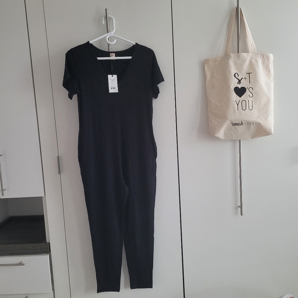 Smash + Tess Canvas Tote Bag Sunday Romper Midnight Black XS NWT Onesie Jumpsuit - Picture 4 of 16